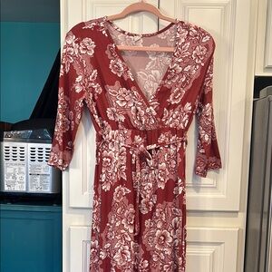 Pinkblush Floral Dress in Red and White